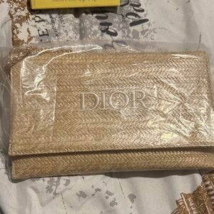 Dior Beige Woven Clutch